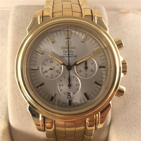 omega gold watch for men|gold chronograph watches for men.